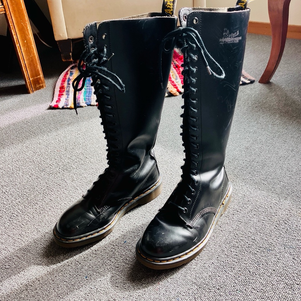 Dr. Martens Black Tall Lace-Up Boots
